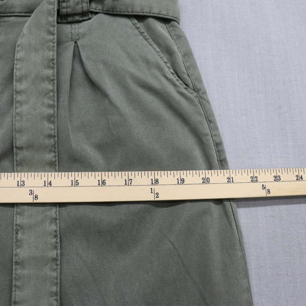 Paige Harper High Rise Paperbag Belted Wide Leg Pants Ivy Green Lyocell Size 31 - Picture 9 of 15